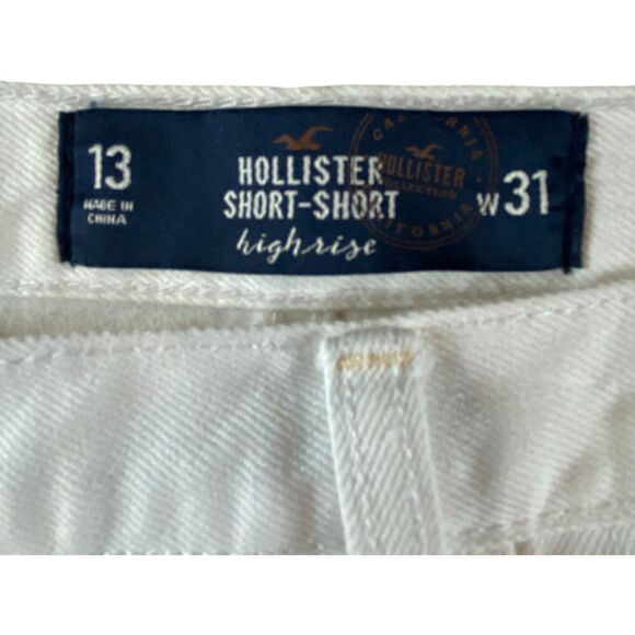 Hollister Womens Shorts Size 13/31 White High Rise Cut Off Distressed Button Fly - Picture 6 of 8